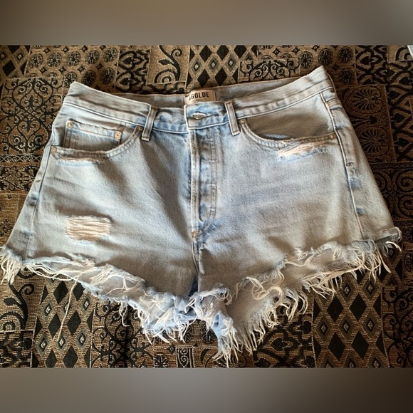 Agolde Parker High Waisted Frayed Jean Short - Picture 3 of 12